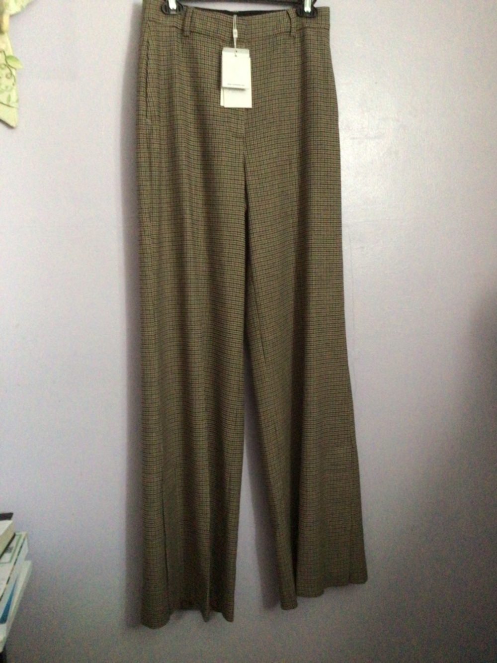 Anine Bing Multi-Color Checked Trousers brand new